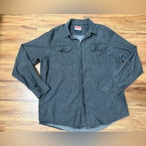Wrangler Charcoal Gray Long-Sleeve Button-Up Shirt T18